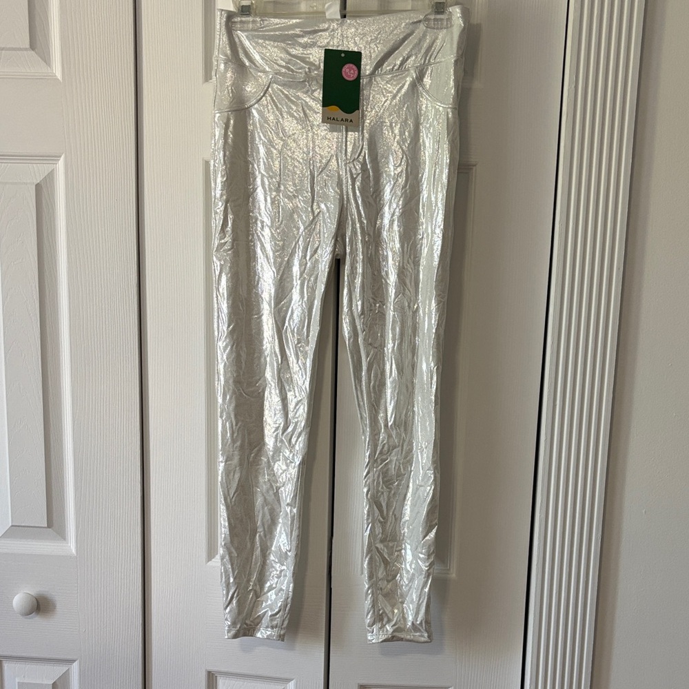 HALARA Silver Metallic Leggings